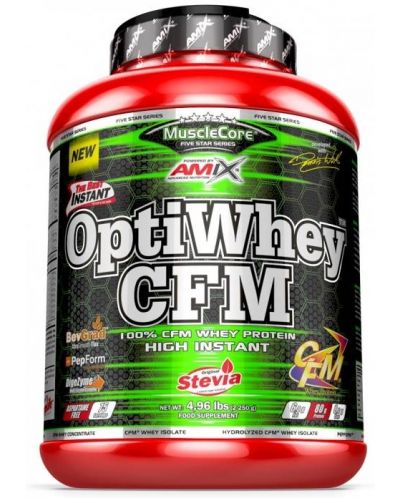 OptiWhey CFM, двоен белгийски шоколад, 2250 g, Amix - 1