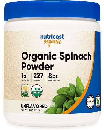 Organic Spinach Powder, 227 g, Nutricost - 1
