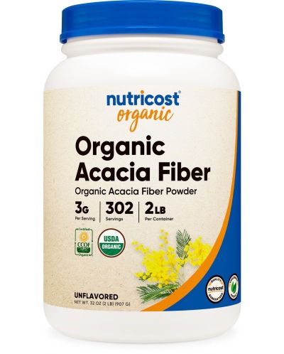 Organic Acacia Fiber, неовкусен, 907 g, Nutricost - 1