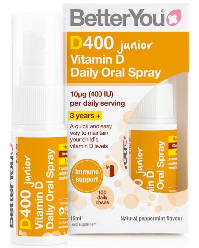 D400 Junior Орален спрей, 15 ml, 100 дневни дози, Better You - 1