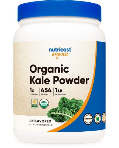 Organic Kale Powder, неовкусен, 454 g, Nutricost - 1