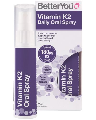 Vitamin K2 Орален спрей, 25 ml, 60 дневни дози, Better You - 1