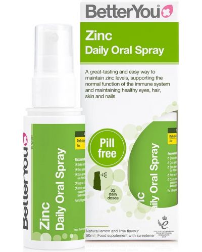 Zinc Орален спрей, 10 mg, 50 ml, 32 дневни дози, Better You - 1