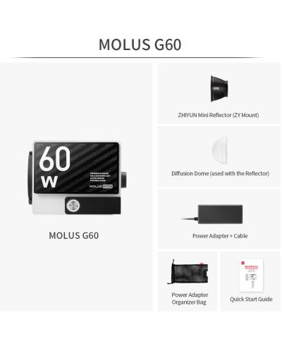 Осветление Zhiyun-Tech - MOLUS G60 Bi-Color - 10