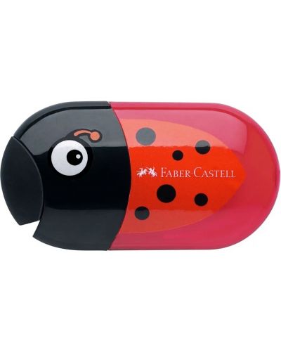 Острилка Faber-Castell - Двойна с резервоар и гума, калинка - 1