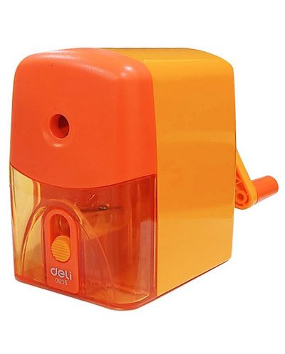 Острилка с контейнер Deli Vivid - E0635, настолна, оранжева - 1