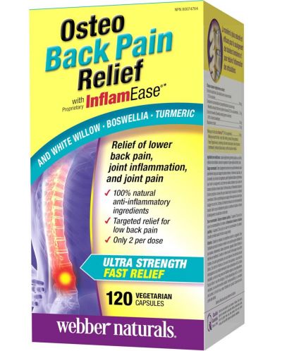 Osteo Back Pain Relief, 120 веге капсули, Webber Naturals - 1