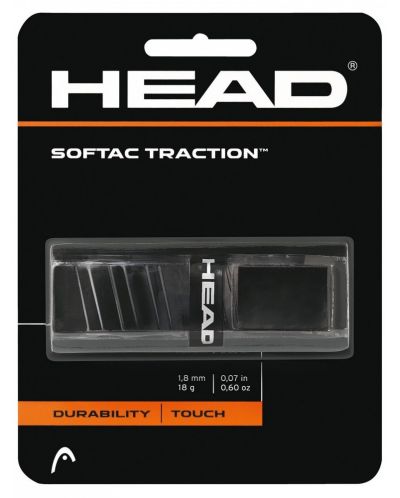 Основен грип за тенис ракета HEAD - Softac Traction, черен - 1