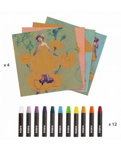 Оцветяване с восъчни пастели Djeco Inspired By - Едгар Дега, импресионизъм - 2