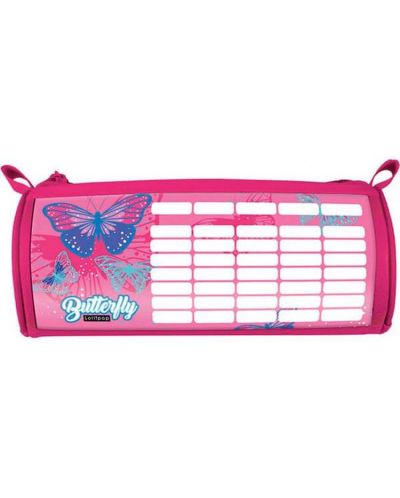 Овален несесер Lizzy Card Pink Butterfly - С програма - 1