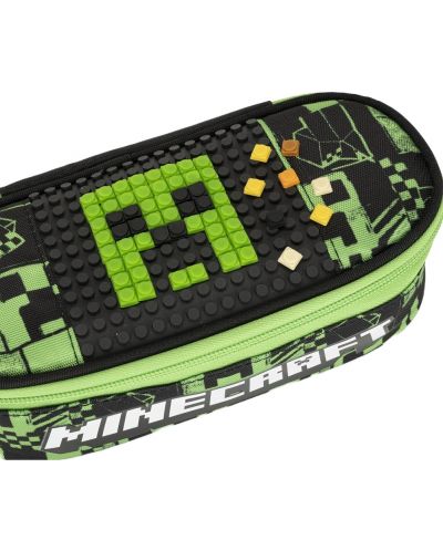 Овален ученически несесер Panini Minecraft - Pixels Green - 4