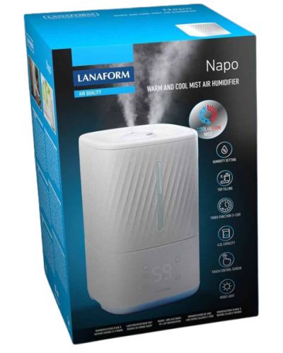 Овлажнител за въздух с етерични масла Lanaform - Napo, с горно зареждане - 4