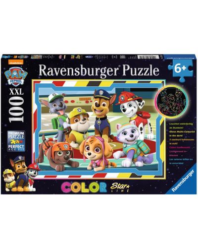 Светещ пъзел Ravensburger от 100 XXL части - Пес патрул