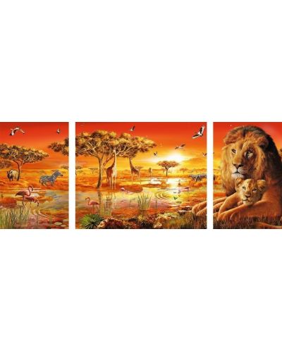 Панорамен пъзел Ravensburger от 1000 части - Африканско величие, триптих - 2