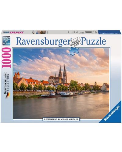 Пъзел Ravensburger от 1000 части - Гледка към стария град Регенсбург - 1
