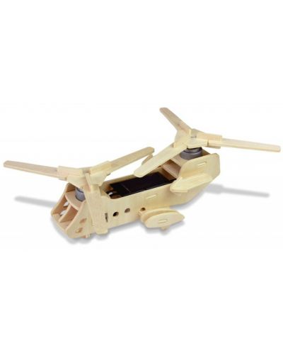 Дървен 3D пъзел Robo Time от 32 части – Соларен хеликоптер CH47 - 1