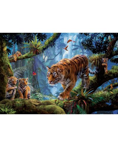 Пъзел Educa от 1000 части - Тигри в джунглата - 2