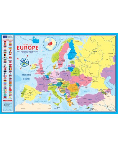 Пъзел Eurographics от 200 части - Карта на Европа - 2