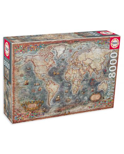 Пъзел Educa от 8000 части - Историческа карта на света - 1