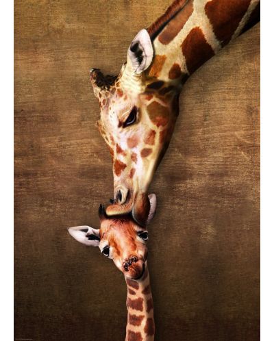 Пъзел Eurographics от 1000 части - Целувката на майката жираф - 2