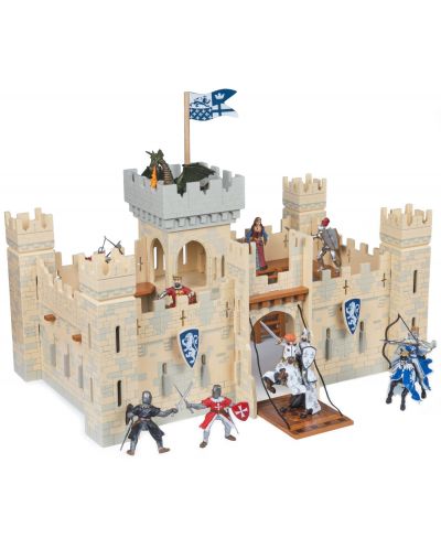 Игрален комплект от дърво Papo The Medieval Era – Замъкът на рицарите