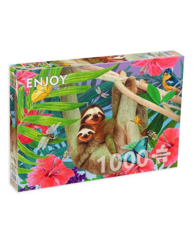 Пъзел Enjoy от 1000 части - Сладки ленивци - 1
