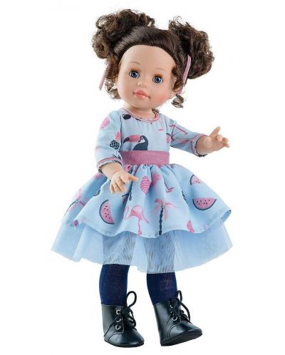 Кукла Paola Reina Soy Tú - Емили, със светлосиня рокля, 42 cm - 1