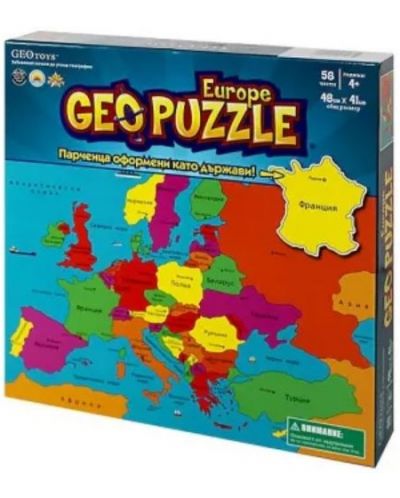 Пъзел GeoPuzzle от 58 части - Европа - 1