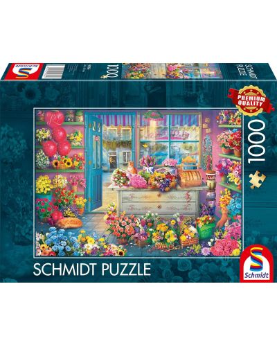 Пъзел Schmidt от 1000 части - Пъстро магазинче за цветя - 1