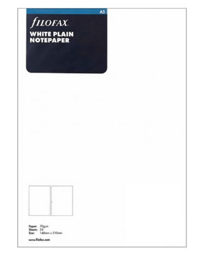 Пълнител за органайзер Filofax A5 - Бели листове - 1