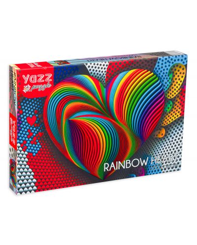 Пъзел Yazz Puzzle от 1000 части - Многоцветно сърце - 1