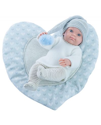 Кукла-бебе Paola Reina Mini Pikolines - С постелка сърце, момченце, 32 cm - 1