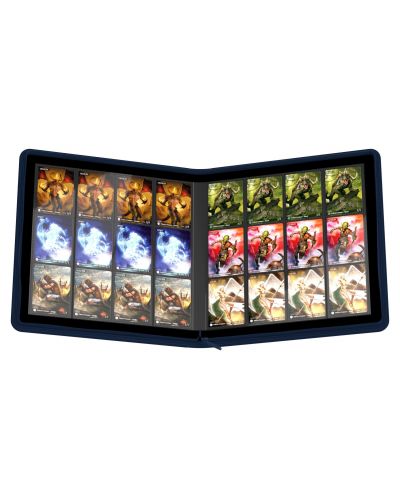 Папка за съхранение на карти Ultimate Guard Zipfolio 24-Pocket XenoSkin Quadrow - синя (480 бр.) - 5