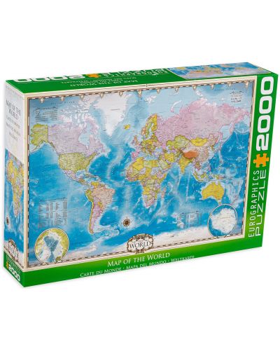 Пъзел Eurographics от 2000 части - Карта на света - 1