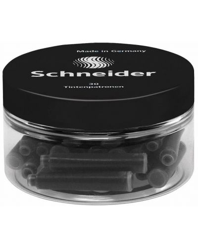 Патрончета за писалка Schneider - 30 броя, черни - 1