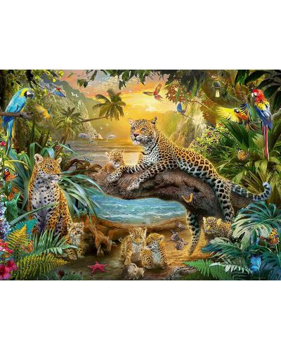 Пъзел Ravensburger от 1500 части - Леопарди в джунглата - 2