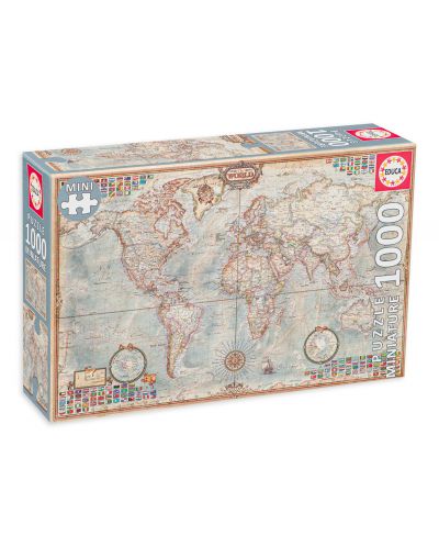 Пъзел Educa от 1000 мини части - Политическа карта на света, миниатюра - 1