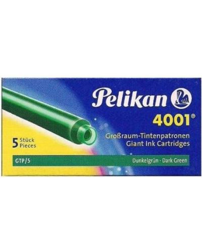 Патрончета Pelikan -  дълги, 5 броя, тъмнозелени - 1