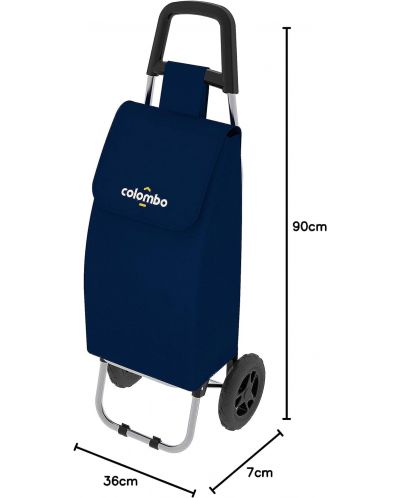 Пазарска количка Colombo - Rolly, водоустойчива, 40 L, синя - 5