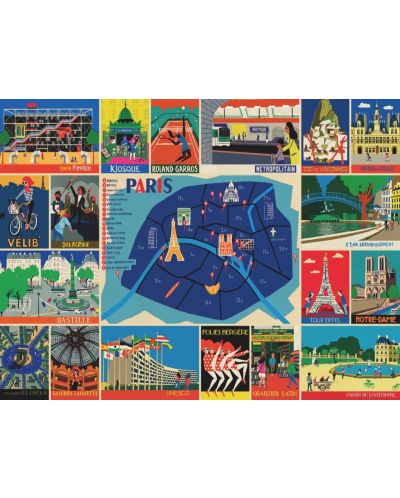 Пъзел New York Puzzle от 500 части - Париж, колаж - 1