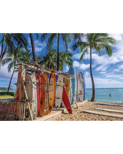 Пъзел Trefl от 1000 части - Плажът Уайкики, Хавай - 2