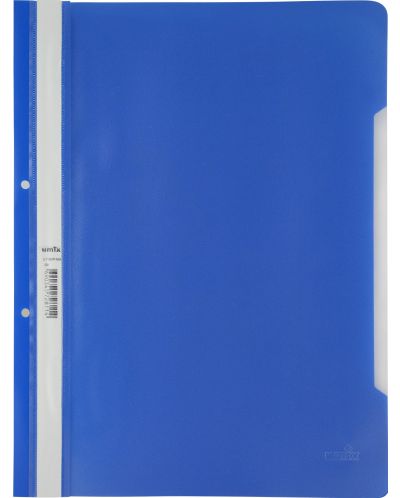 Папка с машинка и перфорация Umix - Premium, A4, синя - 1
