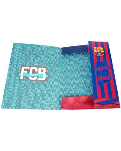Папка с ластик Derform - FC Barcelona, A4,Асортимент - 2