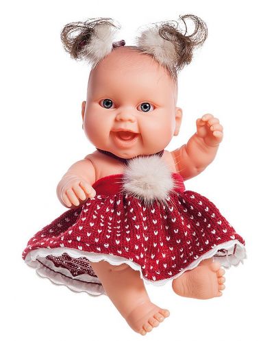 Кукла-бебе Paola Reina Los Peques - Берта, с коледни дрешки, 21 cm