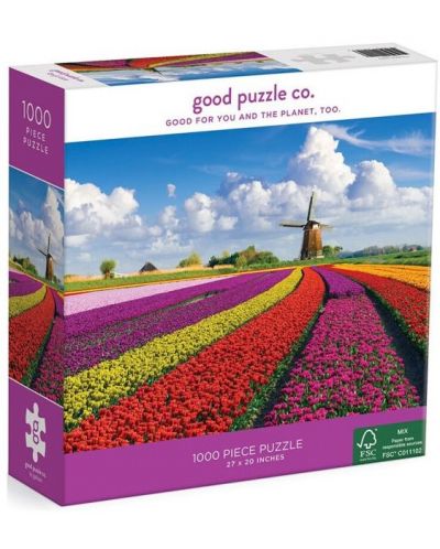 Пъзел Good Puzzle от 1000 части - Цветя в Холандия - 1
