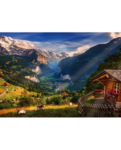Пъзел Trefl от 1000 части - Долината Лаутербрунен, Швейцария - 2