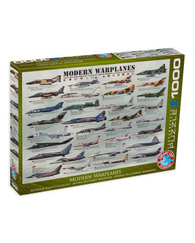 Пъзел Eurographics от 1000 части – Модерни военни самолети - 1