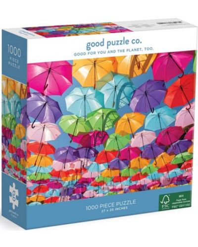 Пъзел Good Puzzle от 1000 части - Цветни чадъри - 1