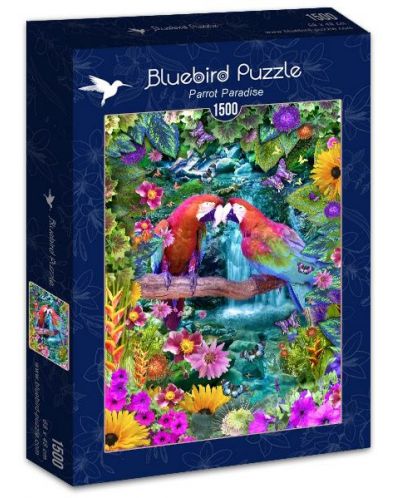 Пъзел Bluebird от 1500 части - Папагалски рай - 1