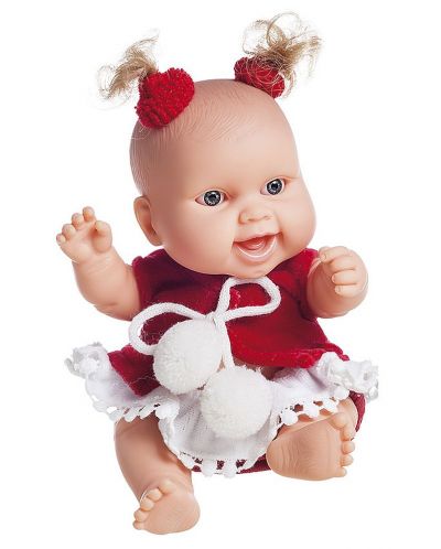 Кукла-бебе Paola Reina Los Peques - Лусия, с коледни дрешки, 21 cm